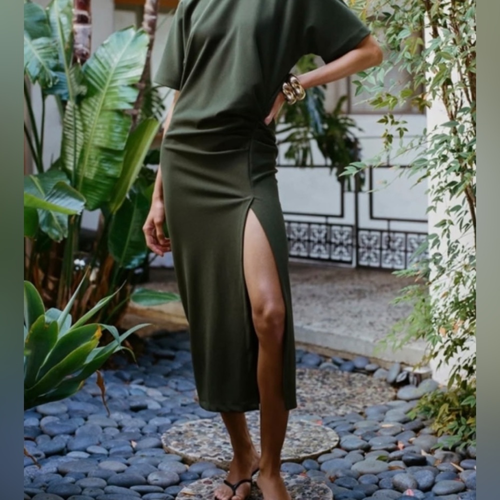 Zara Ruched Midi Dress